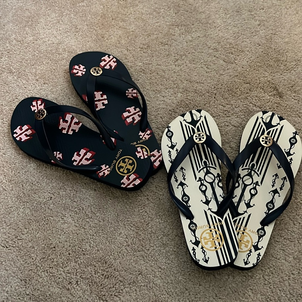 Tory Flip Flops two pairs size 8